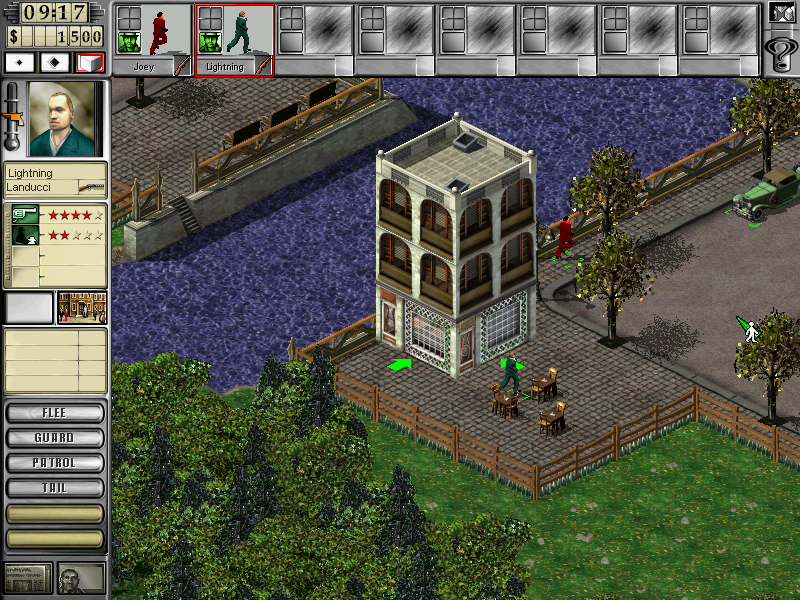 A screenshot demonstrating the isometric laandscape of Gangsters 2.