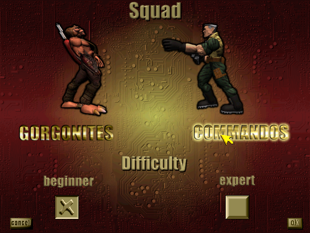 A screenshot of Small Soldiers Squad Commander, showing the character select scren