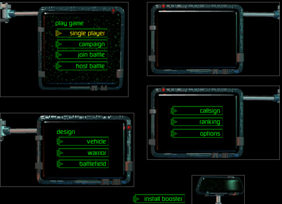 A screenshot of Tribal Rage, showing the menu